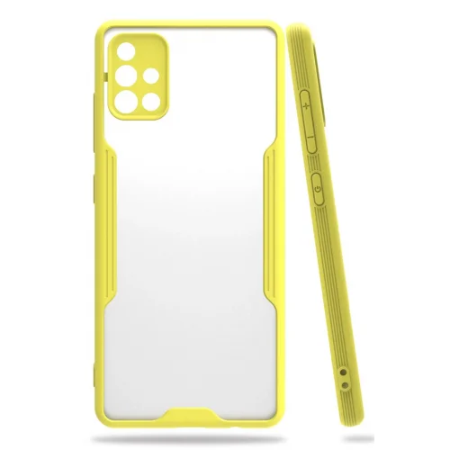 Mey İthalat®  Samsung Galaxy A71 Kılıf Platin Silikon - Sarı