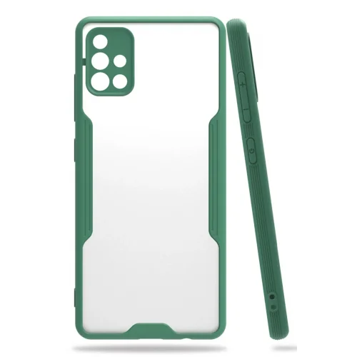 Mey İthalat®  Samsung Galaxy A71 Kılıf Platin Silikon - Yeşil