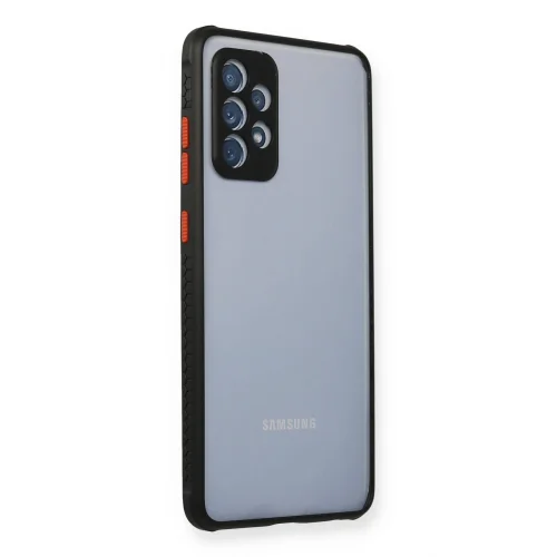 Mey İthalat®  Samsung Galaxy A72 Kılıf Miami Şeffaf Silikon - Siyah