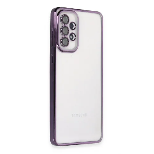 Mey İthalat®  Samsung Galaxy A73 5G Kılıf  Lensli Silikon - Mor