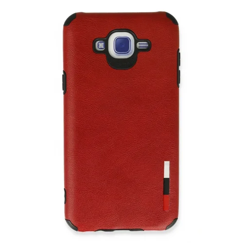 Mey İthalat®  Samsung Galaxy J7 Kılıf Loop Deri Silikon - Kırmızı