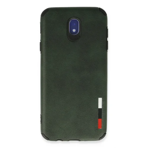 Mey İthalat®  Samsung Galaxy J7 Pro / J730 Kılıf Loop Deri Silikon - Yeşil