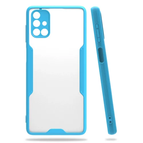 Mey İthalat®  Samsung Galaxy M51 Kılıf Platin Silikon - Mavi