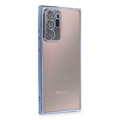 Mey İthalat®  Samsung Galaxy Note 20 Ultra Kılıf  Lensli Silikon - Açık Mavi