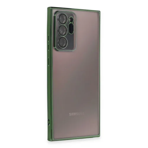 Mey İthalat®  Samsung Galaxy Note 20 Ultra Kılıf  Lensli Silikon - Yeşil