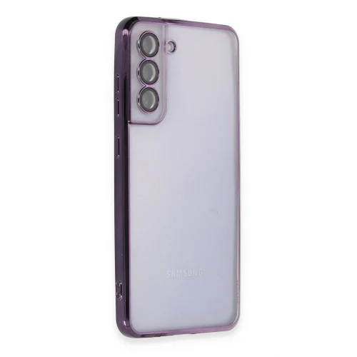 Mey İthalat®  Samsung Galaxy S21 FE Kılıf  Lensli Silikon - Mor