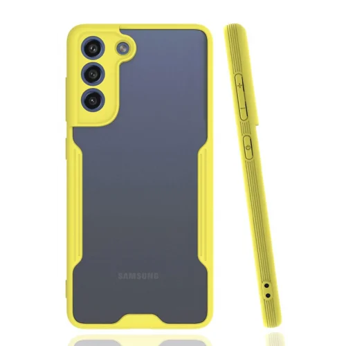 Mey İthalat®  Samsung Galaxy S21 FE Kılıf Platin Silikon - Sarı