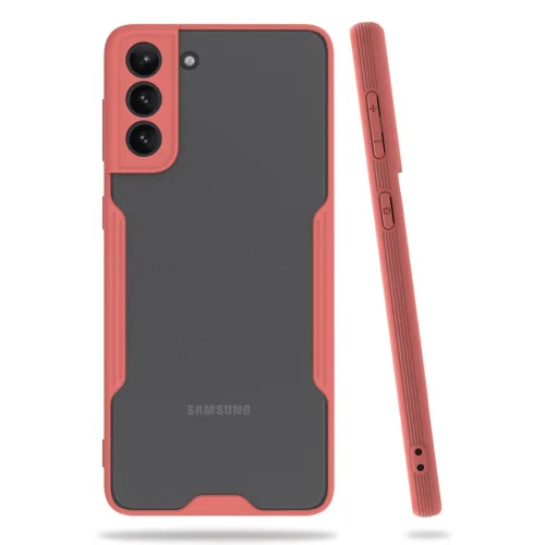 Mey İthalat®  Samsung Galaxy S21 Plus Kılıf Platin Silikon - Pembe