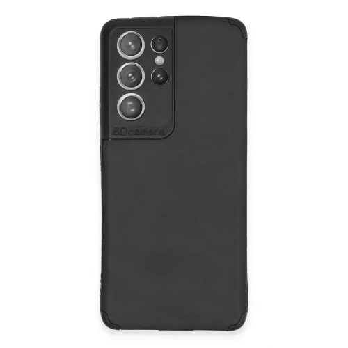 Mey İthalat®  Samsung Galaxy S21 Ultra Kılıf Loop Deri Silikon - Siyah