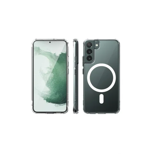 Mey İthalat®  Samsung Galaxy S22 Plus Kılıf Magneticsafe Şeffaf Silikon - Şeffaf