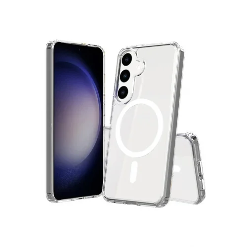 Mey İthalat®  Samsung Galaxy S24 Plus Kılıf Magneticsafe Şeffaf Silikon - Şeffaf