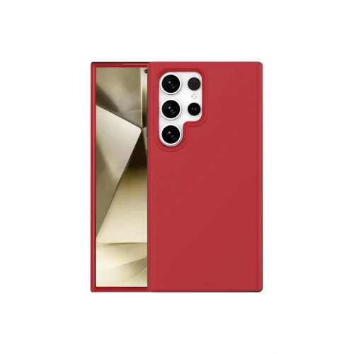 Mey İthalat®  Samsung Galaxy S24 Ultra Kılıf First Silikon - Kırmızı