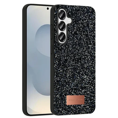 Mey İthalat®  Samsung Galaxy S25 Bright Simli Kapak - Siyah