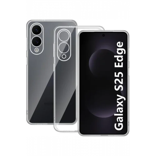 Mey İthalat®  Samsung Galaxy S25 Edge Kılıf Lüx Şeffaf Silikon