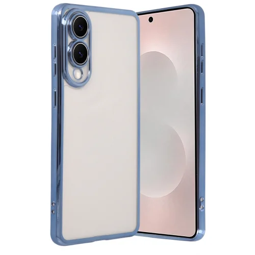 Mey İthalat®  Samsung Galaxy S25 Edge  Lensli Silikon - Açık Mavi