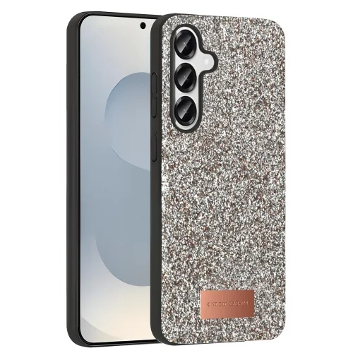 Mey İthalat®  Samsung Galaxy S25 Plus Bright Simli Kapak - Gold