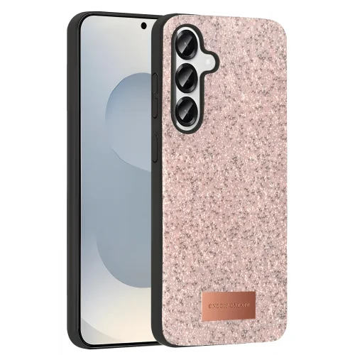 Mey İthalat®  Samsung Galaxy S25 Plus Bright Simli Kapak - Pembe