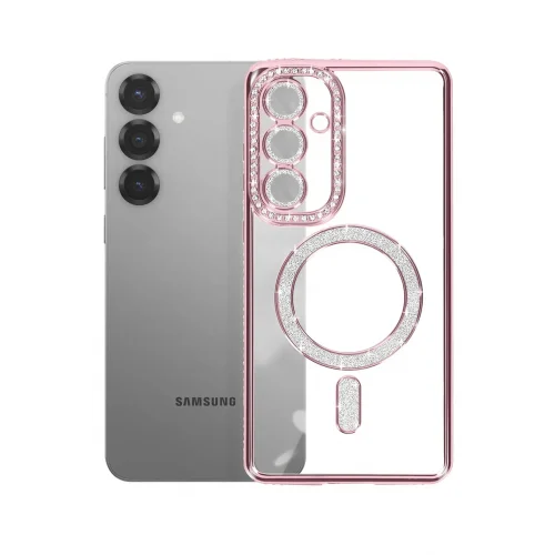 Mey İthalat®  Samsung Galaxy S26 Joke Simli Magneticsafe Kılıf - Pembe