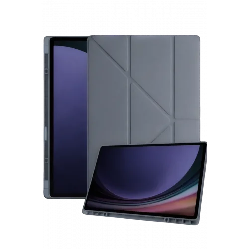 Mey İthalat®  Samsung Galaxy Tab A11 Plus Kalemlikli Mars Tablet Kılıfı - Koyu Gri