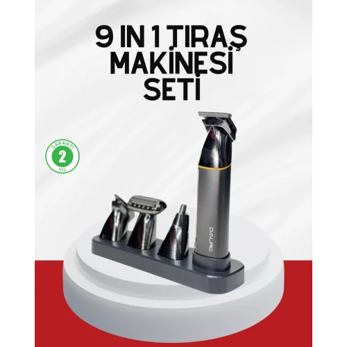 Mey İthalat® Şarjlı 9’u 1 Arada Çok Amaçlı Erkek Bakım Seti Yıkanabilir Başlıklar