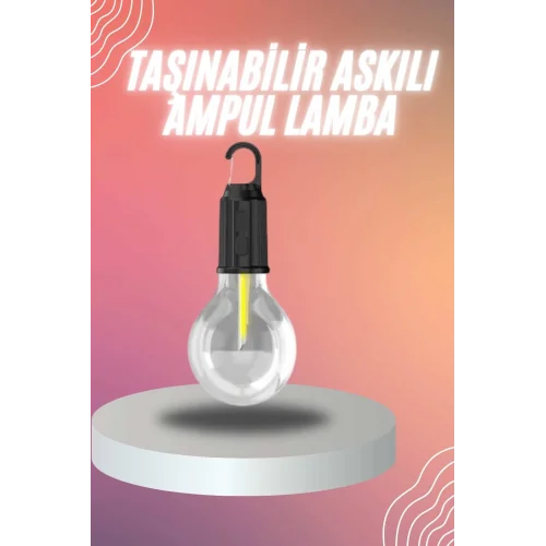 Mey İthalat® Şarjlı Dekoratif Kamp Lambası Askılı Ampul Led Işık Type-C Girişli