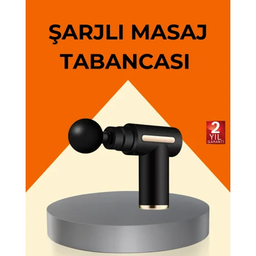 Mey İthalat® Şarjlı Kas Masaj Aleti 6 Kademe 4 Başlık Derin Doku EMS Titreşim Sporcu Masaj Tabancası