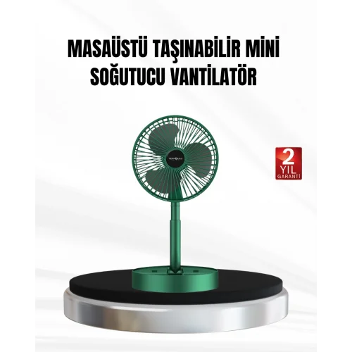 Mey İthalat® Şarjlı Mini Fan Katlanabilir 3 Hız Ayarlı Taşınabilir Tasarımlı