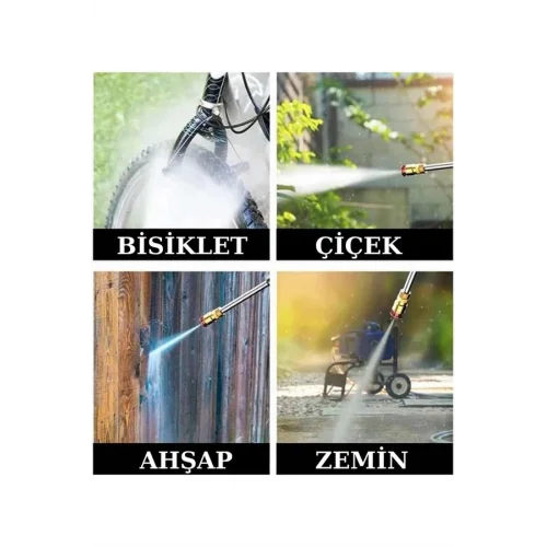 Mey İthalat® Şarjlı Oto Yıkama, Bahçe Sulama Tabancası Makinesi Yüksek Basınçlı