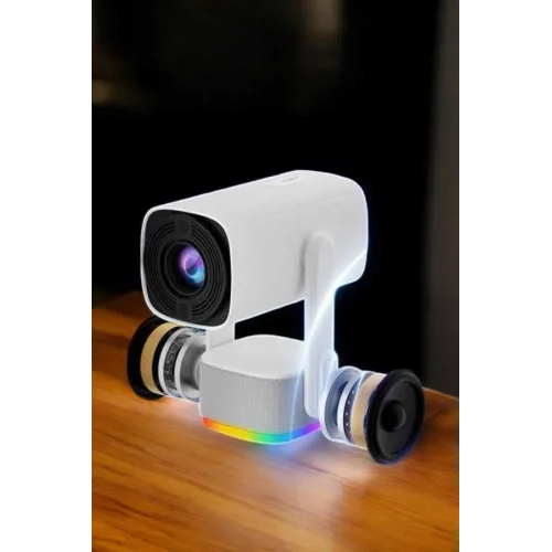 Mey İthalat® Şarjlı Projeksiyon Oyun Sinema Projektörü 4K HD Görüntü Kaliteli