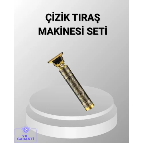 Mey İthalat® Şarjlı T Bıçaklı Saç ve Sakal Tıraş Makinesi – 3 Başlıklı, Güçlü Motorlu, 2 Saat Kullanım