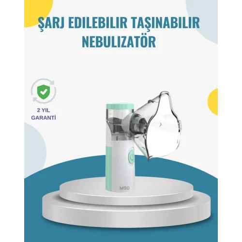 Mey İthalat® Şarjlı Taşınabilir Ultrasonik Nebulizatör Ultra Sessiz