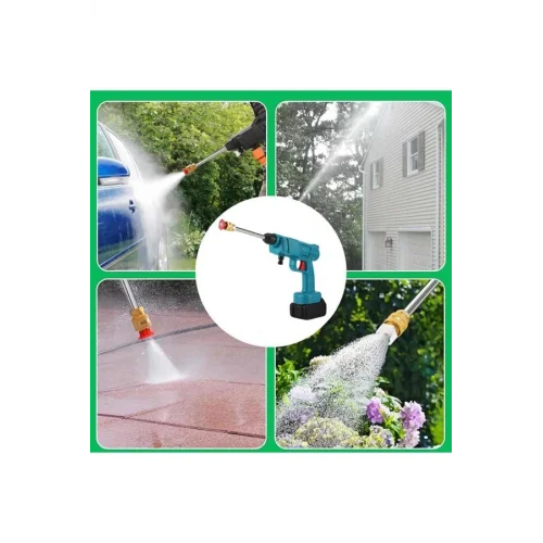 Mey İthalat® Şarjlı Ve Yüksek Basınçlı Oto Yıkama Makinesi Ve Sulama Tabancası Bahçe Yıkama Makinesi