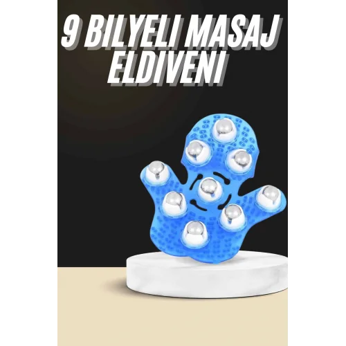 Mey İthalat® Selülit Giderici Masaj Eldiveni 9 Bilyeli Palm Masaj Eldiven Tam Vücut