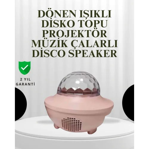 Mey İthalat® Sesle Etkileşimli Yıldız Projektörlü Gece Lambası – Bluetooth Hoparlörlü, USB Girişli, Dönen Okyanus