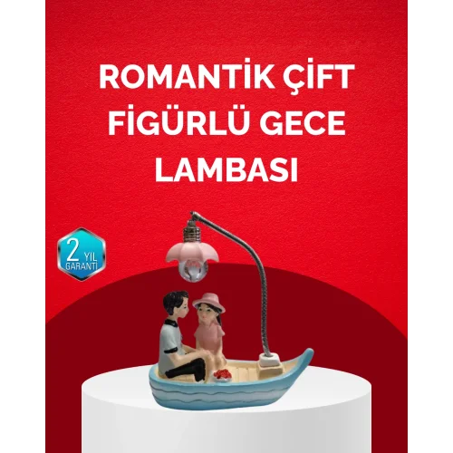 Mey İthalat® Sevgililer Günü İçin Romantik Çift Figürlü Dekoratif Gece Lambası