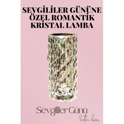 Mey İthalat® Sevgililer Gününe Özel Romantik Kristal Gece Lambası Sevgiliye Hediye