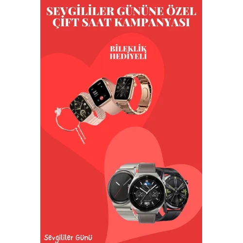 Mey İthalat® Sevgiliye Özel Yeni Nesil Akıllı Saat Çiftlere Özel Kampanya Çift Saatleri