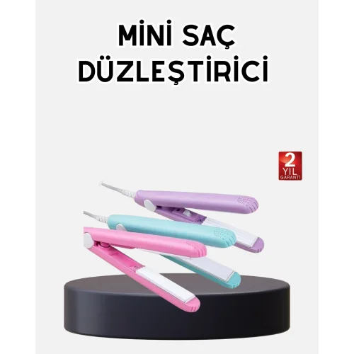Mey İthalat® Seyahat Tipi Mini Saç Düzleştirici – Seramik Kaplama, Hızlı Isınma, Kompakt Tasarım