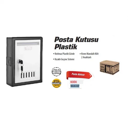 Mey İthalat® SGS 332 Plastik Posta Kutusu 2 Anahtarlı