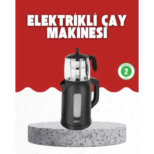 Mey İthalat® Sıcak Tutma Özellikli 2’si 1 Arada Çay Makinesi ve Su Isıtıcı