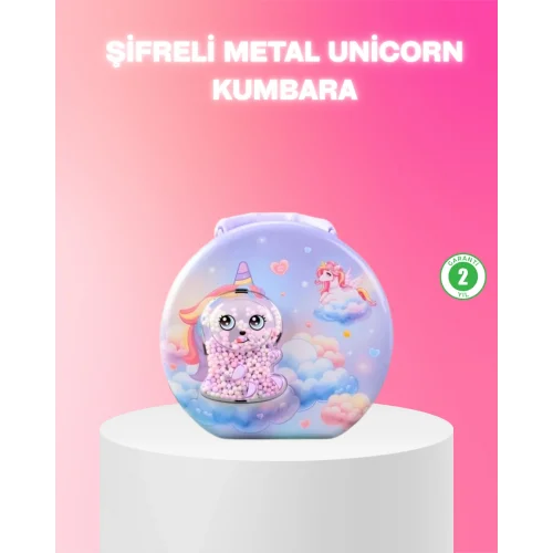 Mey İthalat® Şifreli Çocuk Para Kasası Metal Gövdeli Güvenli Kutu