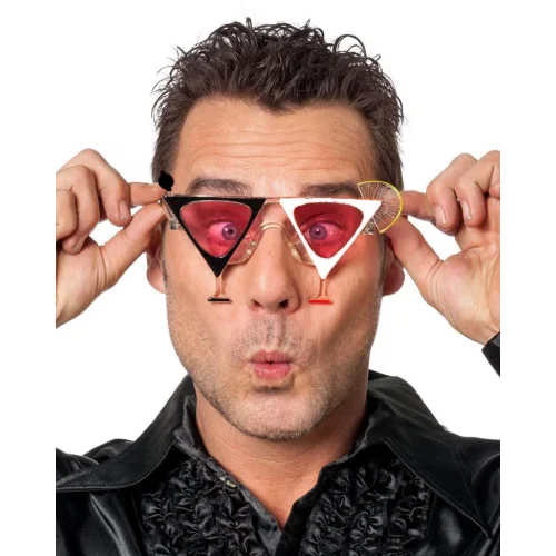 Mey İthalat® Siyah Beyaz Renk Martini Parti Gözlüğü