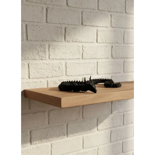 Mey İthalat® Siyah Hareketli Ejderha Figürü Esnek Gövdeli Dekoratif Tasarım 60 cm