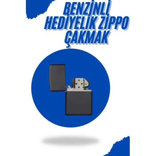 Mey İthalat® Siyah Kutulu Metal Çakmak Benzinli Hediyelik Eşya