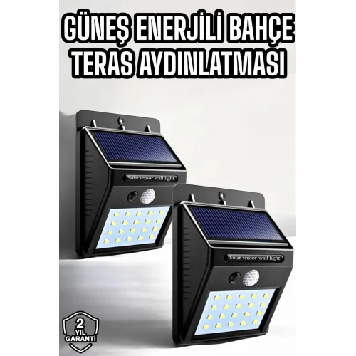 Mey İthalat® Solar Güneş Enerji Panelli Sensörlü Lamba Enerji Tasarruflu