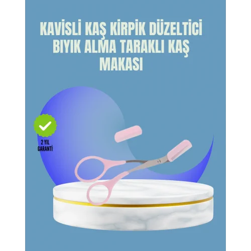 Mey İthalat® Tarak ve Fırça Başlıklı Kaş Şekillendirme Makası
