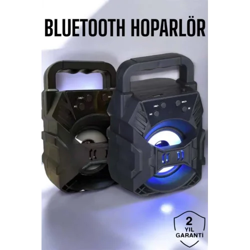 Mey İthalat® Taşınabilir Bluetooth Hoparlör Led Işıklı Uzun Pil Ömrü