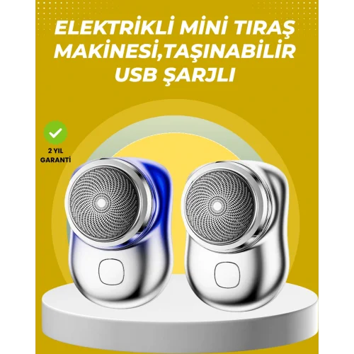 Mey İthalat® Taşınabilir, cep boyunda, şarjlı elektrikli tıraş makinesi