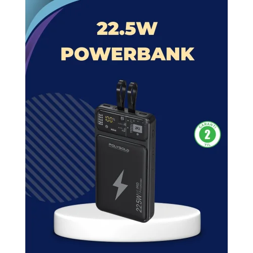 Mey İthalat® Taşınabilir Powerbank 22.5W Hızlı Şarj Destekli