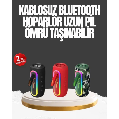 Mey İthalat® Taşınabilir Şarjlı Bluetooth Hoparlör Güçlü Bas